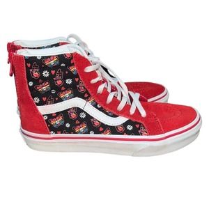 VANS Sk8-Hi Glow Butterfly KIDS Red/True White Size 2.5 ❤️
